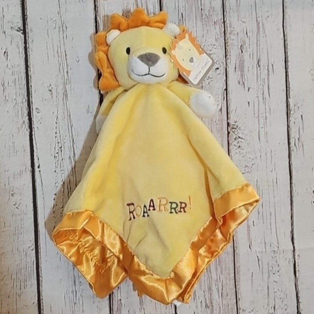 Stepping Stones Yellow Lion Lovey Stuffed Plush Baby Security Blanket Roaarrr!